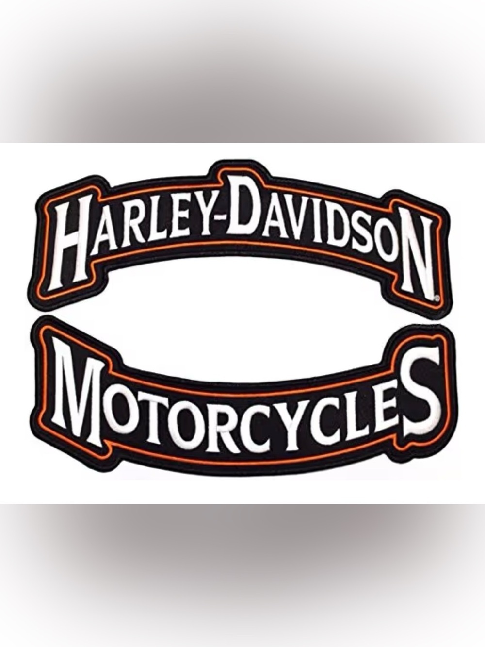 Harley-Davidson Black and Orange Embroidered Arc Patch Womens or Mens